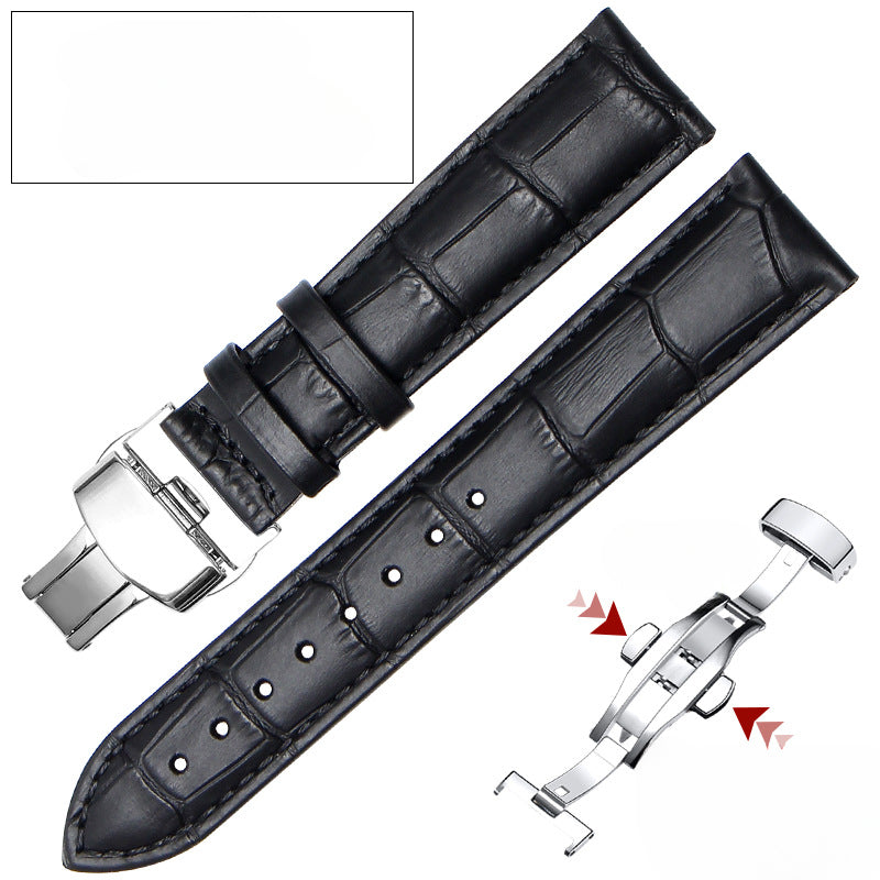 Wholesale Automatic Butterfly Buckle Double-sided Top Layer Cowhide Strap